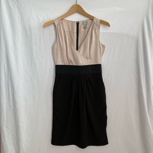 H&M Peach & Black Wrap Pleated Waist Dress